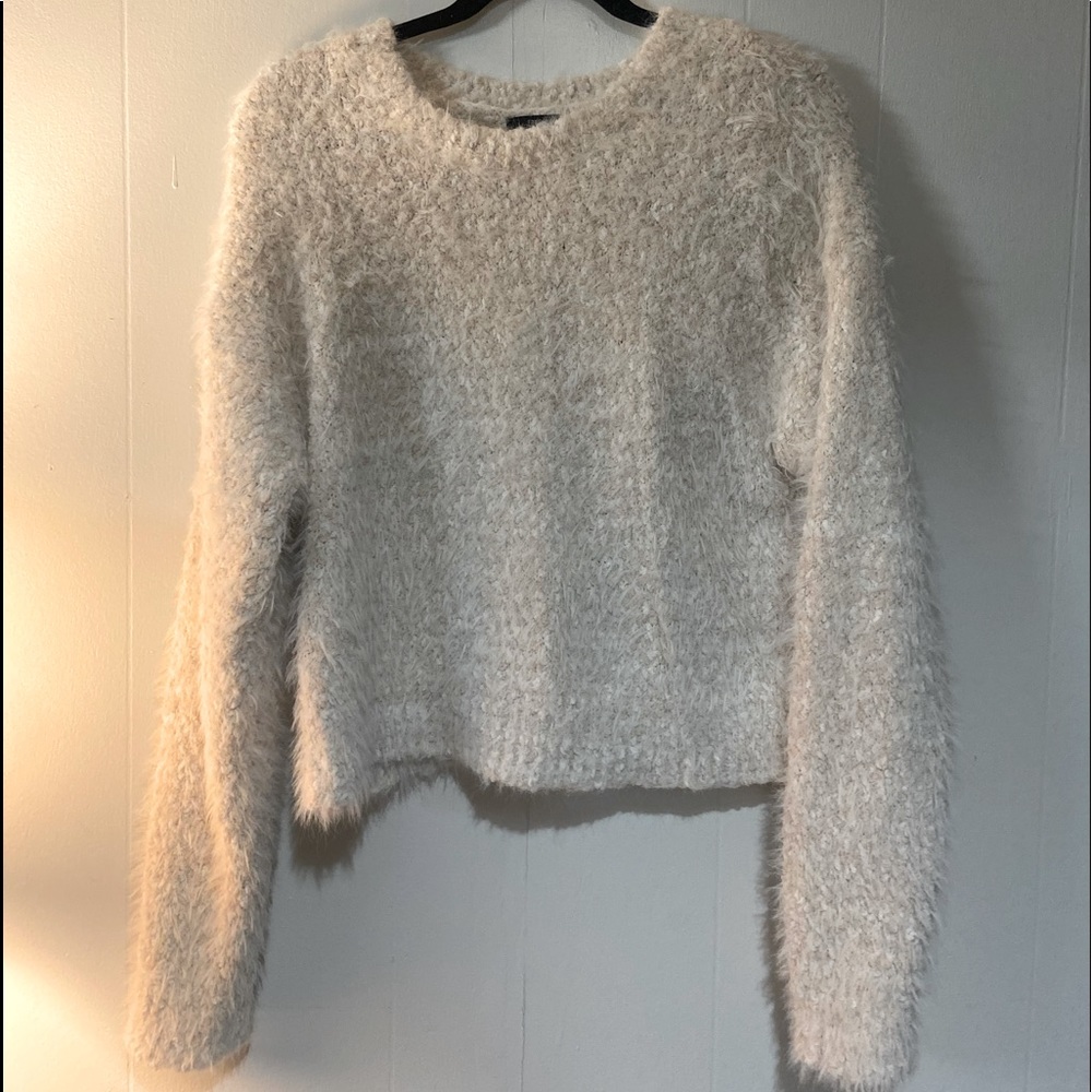 Fuzzy White Sweater